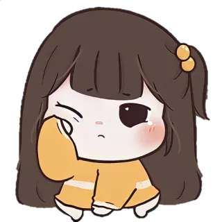 🎐 Hoạt hình, Buồn, Cô gái, Anime, Dễ thương, Khóc, Nhân vật telegram sticker