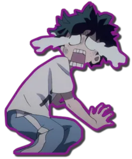 😭 Izuku Midoriya My Hero Academia アニメ, 少年, 泣く, デク, 出久, 緑谷 telegram sticker