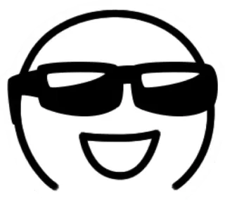 😎 emoji, figo, occhiali da sole, smiley, faccia, felice telegram sticker