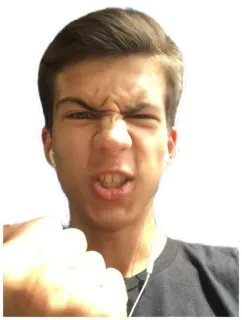 😤 злость, подросток, мужчина, гримаса, человек whatsapp sticker