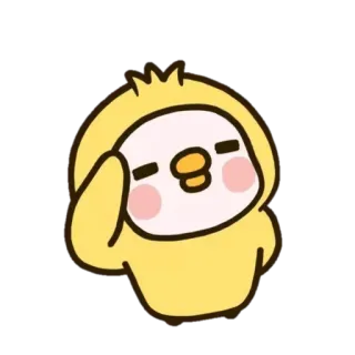 👌 かわいい, 黄色, アヒル, 動物, マンガ telegram sticker