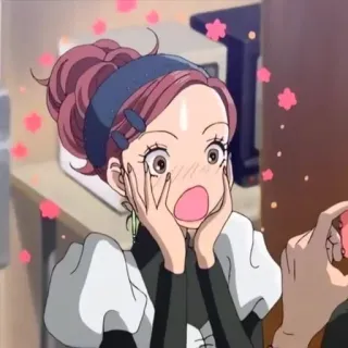 😳 Anime, geschockt, süß, Frau, Gesichtsausdruck telegram sticker