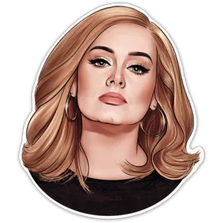 😐 Adele Адель, певица, женщина, знаменитость, портрет telegram sticker