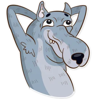 😋 lobo, desenho animado, animal, fofo, feliz, engraçado telegram sticker
