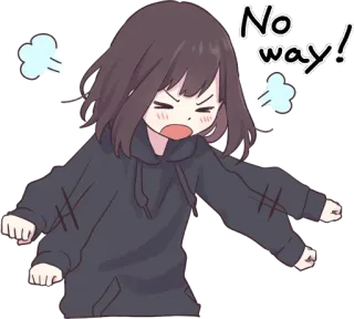 😡 No way! anime, cute, girl, angry, upset, no telegram sticker
