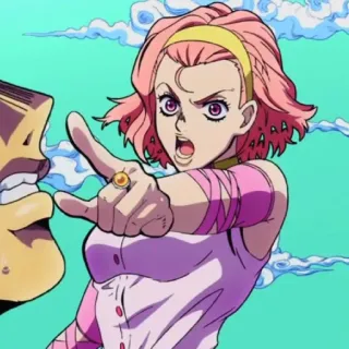 🍡 Trish Una JoJo's Bizarre Adventure Anime, JoJo's Bizarre Adventure, Trish Una, Charakter, Cartoon, Illustration telegram sticker