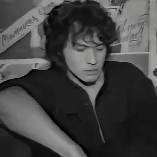 🍸 Малиновская Сера portrait, black and white, russian, man, music telegram sticker