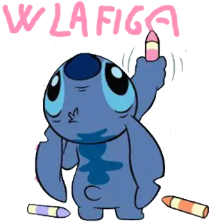 😏 Stitch VETE A LA FICA Stitch, Disney, Cartoon, Crayon telegram sticker
