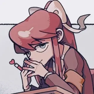 📄 Monika Doki Doki Literature Club animé, jeu, mignon, pensée, monika telegram sticker
