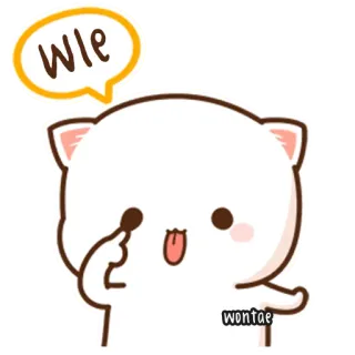 🍥 Wle Katze, süß, Tier, Aufkleber, Cartoon telegram sticker