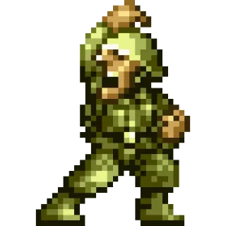 🗣 soldato, pixel art, retro, militare, arcade telegram sticker