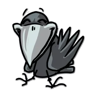 😊 птица, ворона, животное, мультфильм, каваии telegram sticker