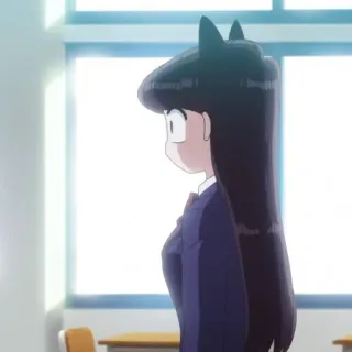 🪁 Komi Shouko Komi Can't Communicate Anime, Garota, Uniforme escolar, Orelhas de gato, Komi Não Consegue Se Comunicar telegram sticker