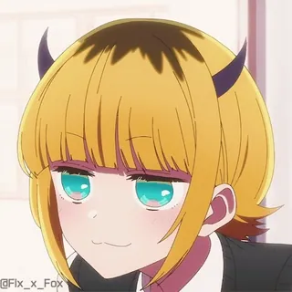 😏 アニメ, マンガ, 可愛い, 女の子, 悪魔, デビル, ドヤ顔, 角 telegram sticker