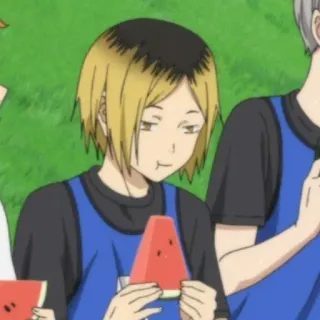 🏐 Kozume Kenma Haikyuu!! Anime, Manga, Haikyuu, Kozume Kenma, Volleyball, Pastèque telegram sticker