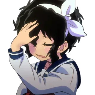 😩 anime, garota, envergonhada, facepalm, fofa, mangá telegram sticker