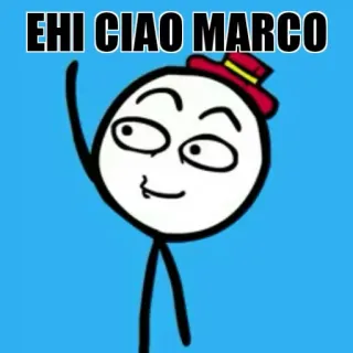 👋 Marco EHI CIAO MARCO saluto, ciao, italiano, personaggio telegram sticker