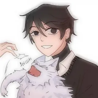 🐾 SHHH cartoon, anime, kat, ssst, fluisteren, personage, vinger whatsapp sticker