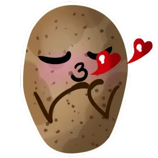😍 土豆, 可爱, 卡哇伊, 食物, 蔬菜, 亲亲 telegram sticker