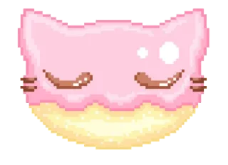 💓 donut, cat, cute, kawaii, pink, pixel art telegram sticker