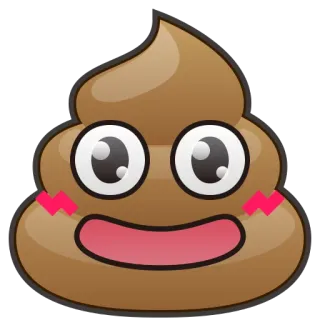 😀 Эмодзи, Какашка, Милый, Каваий, Коричневый, Лицо whatsapp sticker