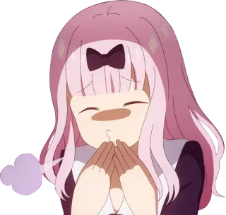 🤣 Chika Fujiwara Kaguya-sama: Love Is War аниме, мультфильм, Чика Фудзивара, Госпожа Кагуя: в любви как на войне, милый, поцелуй telegram sticker