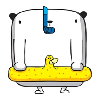 🌊 Eisbär, Ente, aufblasbar, Cartoon, Tier, Schwimmen telegram sticker