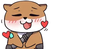 😘 otter, love, cute, cartoon telegram sticker