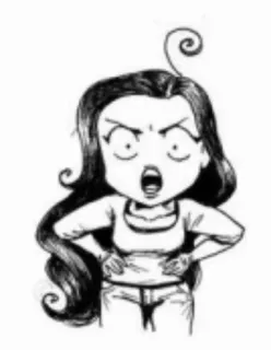 😡 Dessin animé, En colère, Femme, Illustration, Chibi whatsapp sticker