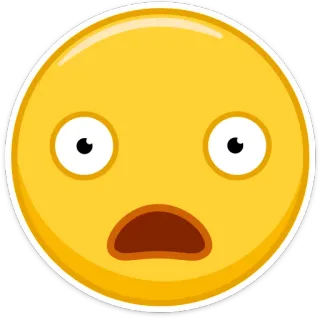 😧 Emoji, Geschrokken, Geel, Gezicht, Emotie telegram sticker