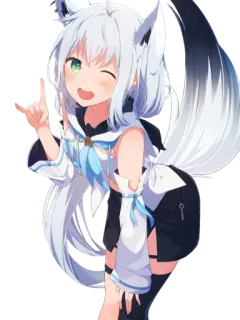 😆 Shirakami Fubuki Hololive anime, girl, fox, fubuki, vtuber, hololive whatsapp sticker