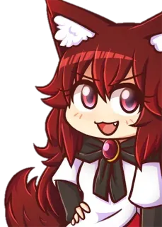 😏 Anime, Chibi, Furry, Roodharige, Catgirl telegram sticker