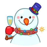 🥂 snowman, winter, christmas, holiday, cartoon, festive telegram sticker