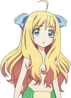😧 Anime, Chica, Rubia, Dibujo animado, Personaje whatsapp sticker
