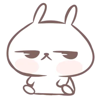😒 coelho, desenho animado, animal, fofo, adesivo telegram sticker