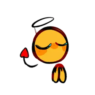 😇 Emoji, Angelo, Diavolo, Aureola, Coda, Carino, Ibrido telegram sticker