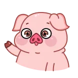 ☺️ cochon, mignon, animal, dessin animé, amical, saluant, rose telegram sticker