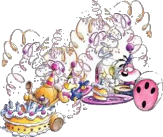 ❤ festa, bolo, desenho animado, celebração, ilustração telegram sticker