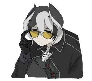 🤨 anime, karakter, kacamata, kartun telegram sticker