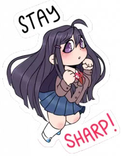 💜 Yuri Doki Doki Literature Club! STAY SHARP! Anime, Chibi, Dễ thương, Manga, Văn học, Đồng phục học sinh telegram sticker