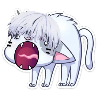 🤭 kot, zwierzę, śmieszne, anime, słodkie telegram sticker