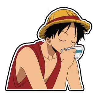 ☕️ Luffy One Piece anime, one piece, luffy, cartoon, character telegram sticker