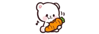 🥕 carino, cartone animato, animale, orso, carota, cibo, kawaii telegram sticker