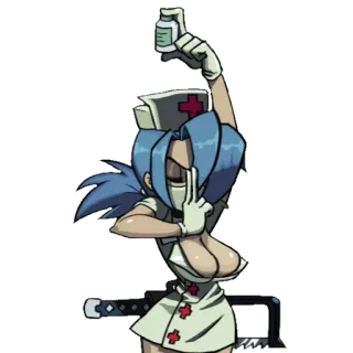🌡 Valentine Skullgirls Valentine, Skullgirls, Perawat, Video game, Game pertarungan telegram sticker