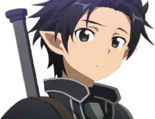 😕 Kirito Sword Art Online anime, character, kirito, sword art online, fantasy telegram sticker