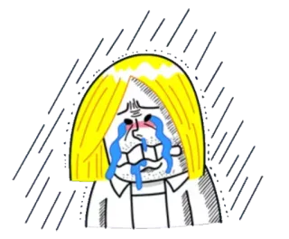 😪 泣く, 悲しい, 感情的, 涙, 漫画, キャラクター telegram sticker