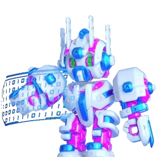 💻 robot, đồ chơi, tương lai, kỹ thuật số, mã nhị phân, hồng, xanh dương, trắng telegram sticker