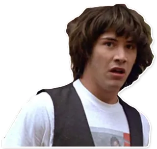 😶 Keanu Reeves sorprendido, actor, famoso, película, expresión, cara telegram sticker