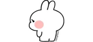 😔 coniglio, carino, coniglietto, cartone animato, animale telegram sticker