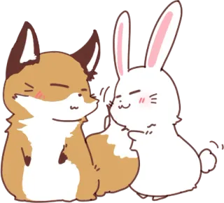 🐰 zorro, conejo, animales, lindo whatsapp sticker